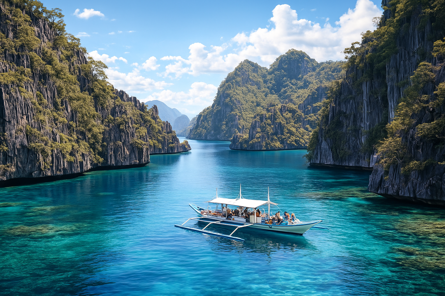 Lagoon and limestone cliffs visited on the Super Ultimate Tour in Coron
